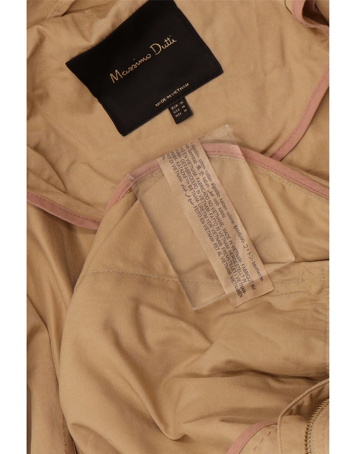 Женская парка MASSIMO DUTTI с капюшоном UK 14, средний бежевый хлопок