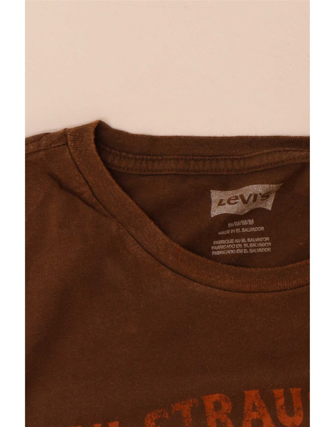 Мужская футболка с рисунком Levi's, хлопковый топ среднего коричневого цвета