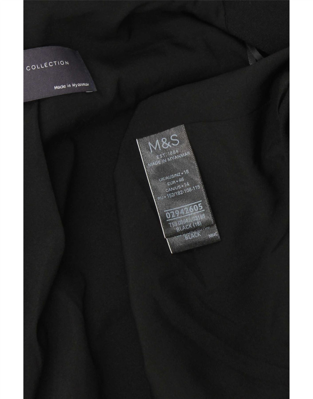 Женский открытый пиджак с рукавами 3/4 Marks & Spencer UK 18 XL, черный