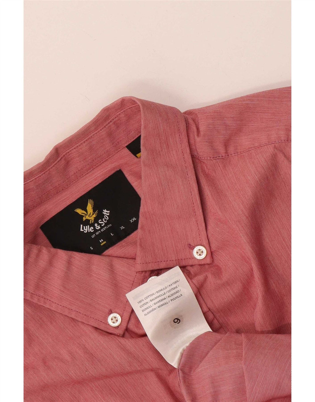 Мужская рубашка Lyle & Scott из хлопка среднего розового цвета