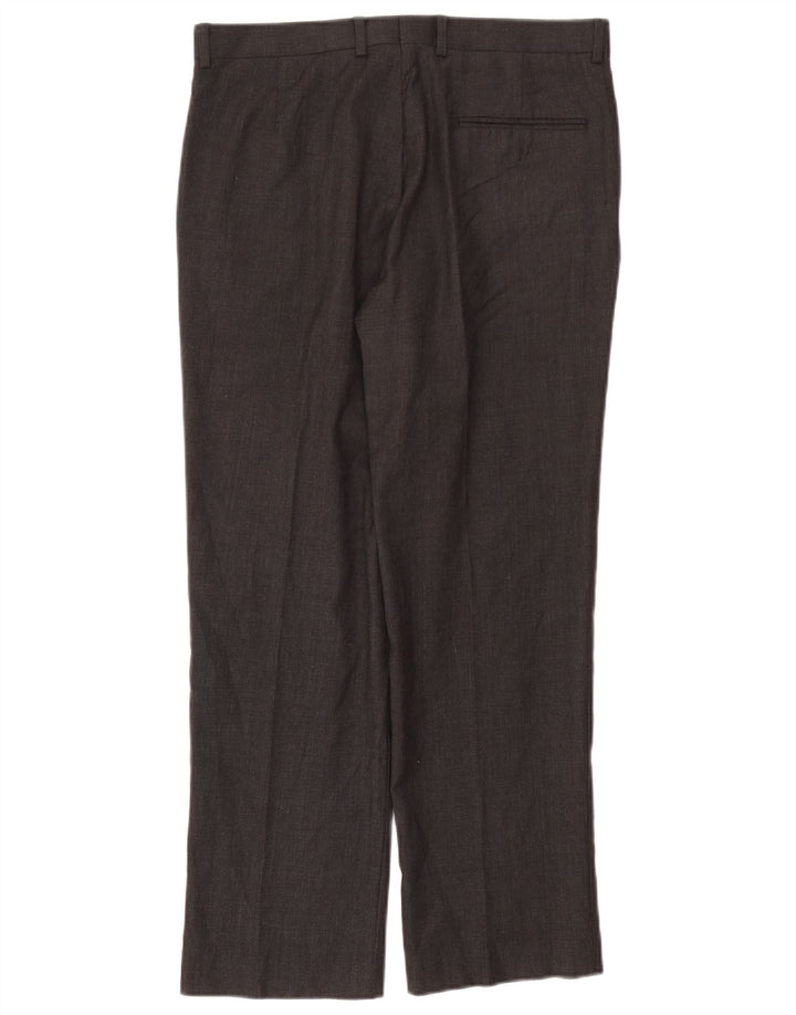 Мужские прямые костюмные брюки John Lewis W34 L29, черные шерстяные