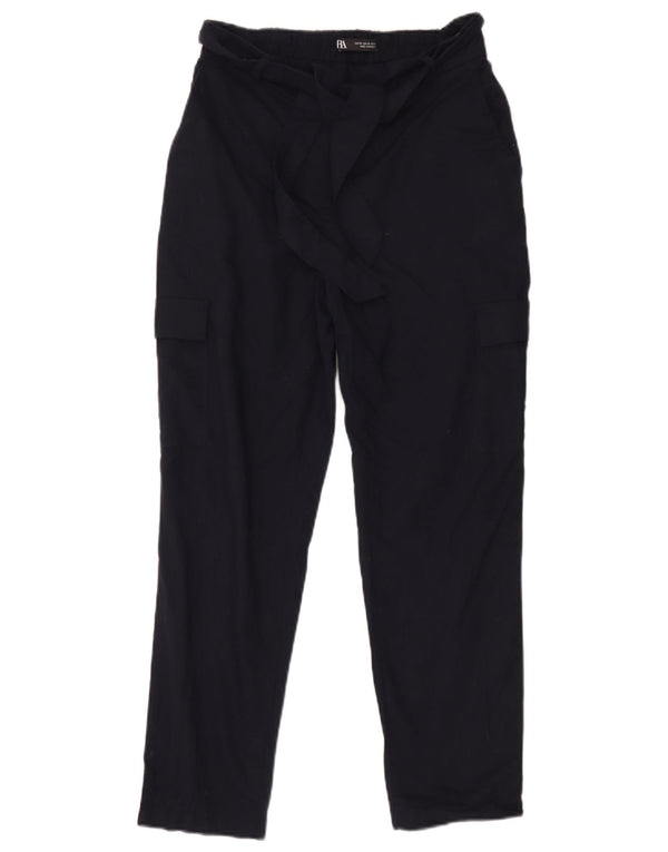 Женские прямые брюки карго Zara XS W25 L27 темно-синие