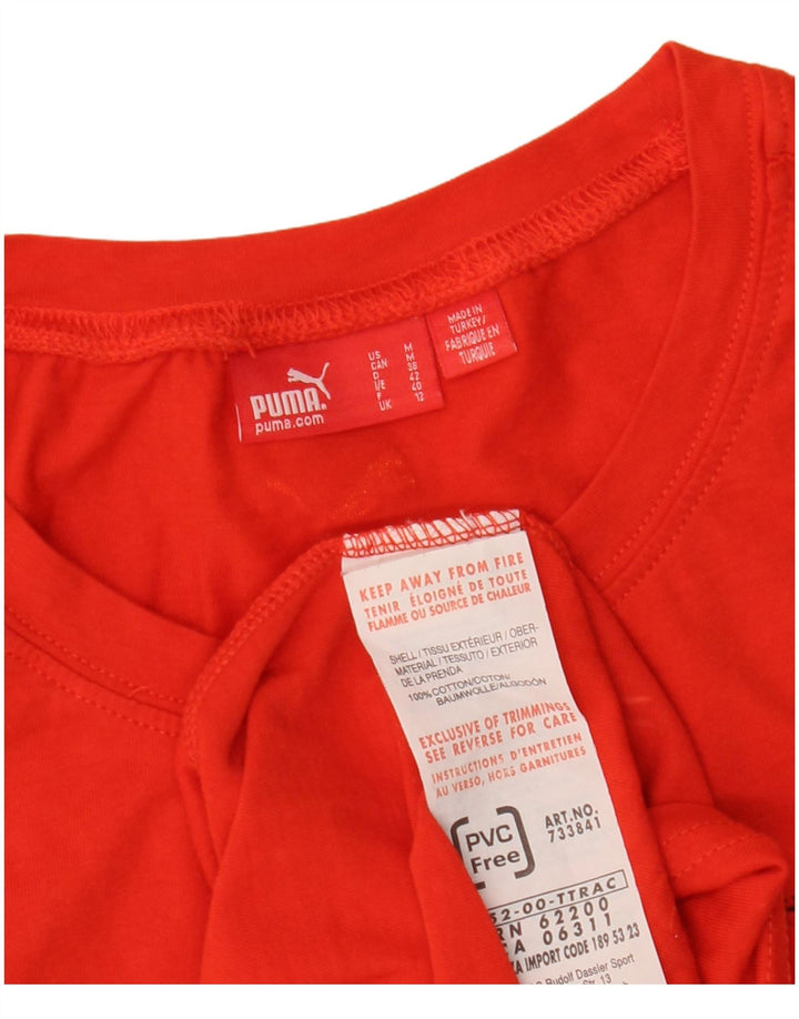 Женская футболка PUMA Espana с рисунком Top UK 12, средний красный хлопок