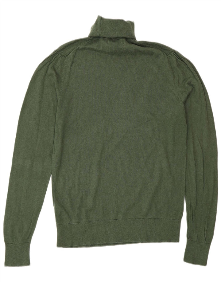 Женский джемпер с высоким воротником Massimo Dutti UK 12, средний зеленый шелк