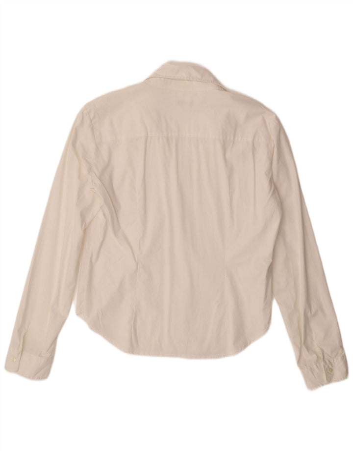 Женская пуловерная рубашка BENETTON UK 16, большой размер, белый хлопок