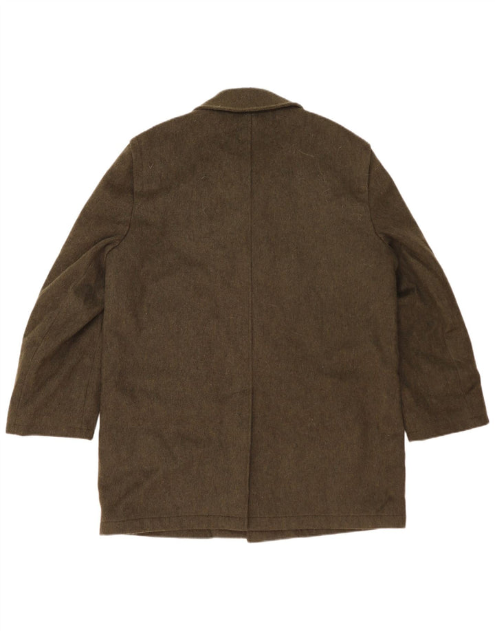 Винтажное мужское пальто UK 42 XL из шерсти цвета хаки