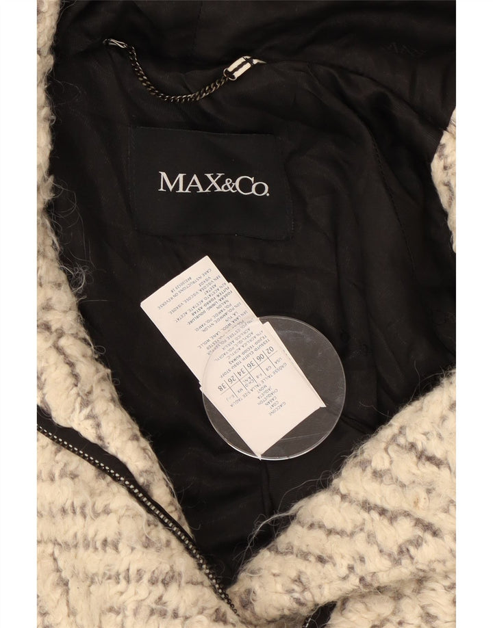 Женское пальто оверсайз с капюшоном Max & Co. UK 6 XS Off White Chevron