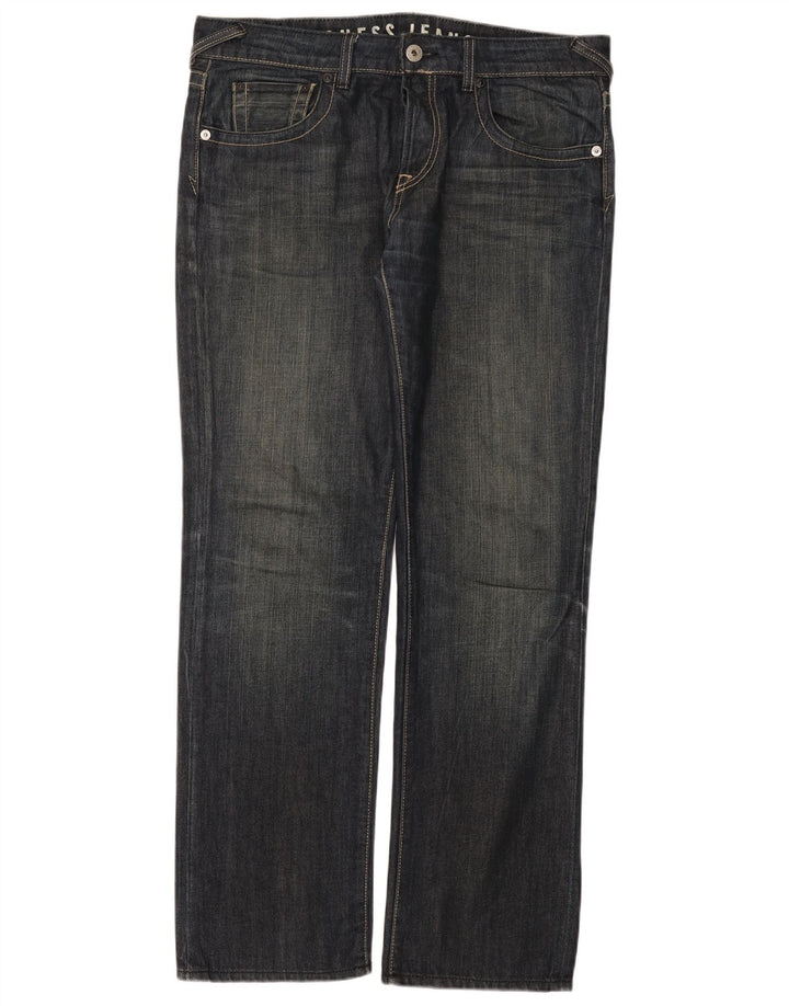 Мужские прямые джинсы Guess W36 L33 синие, хлопок