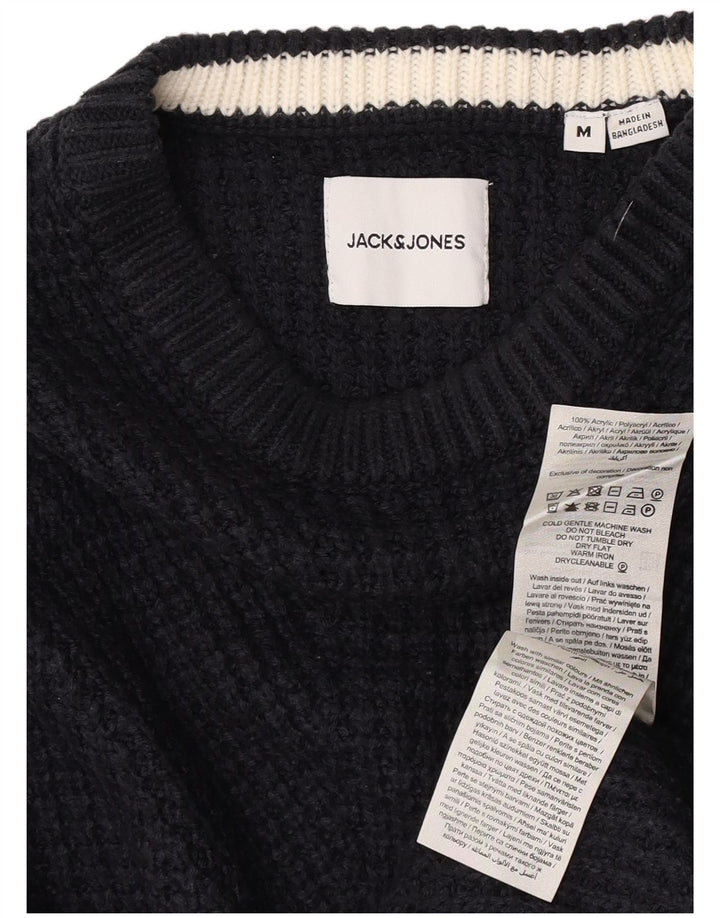Мужской джемпер с круглым вырезом Jack & Jones, средний темно-синий акрил