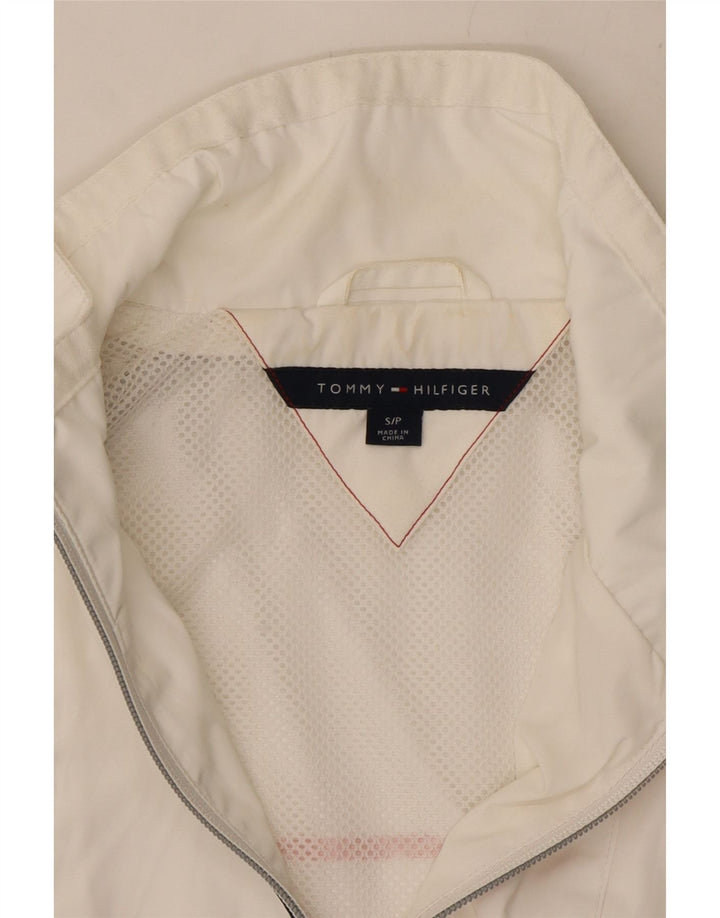 TOMMY HILFIGER Женский спортивный костюм с графическим рисунком, верхняя куртка UK 10, маленький белый