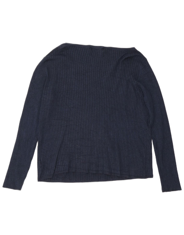 Женский топ с длинным рукавом Marks & Spencer UK 24 4XL Темно-синий из вискозы