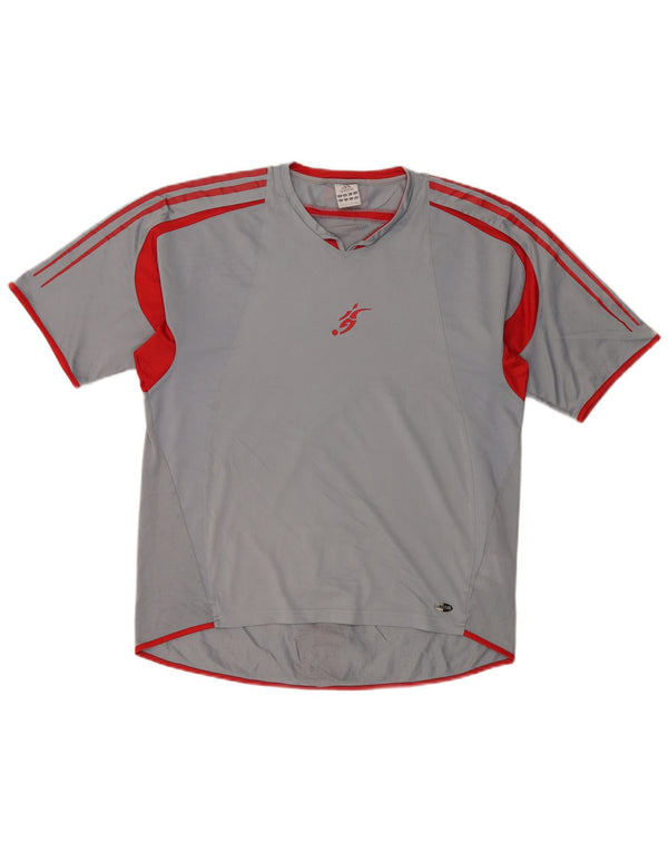 Adidas Mens Climacool T-Shirt Top Medium Grey Colourblock Polyester