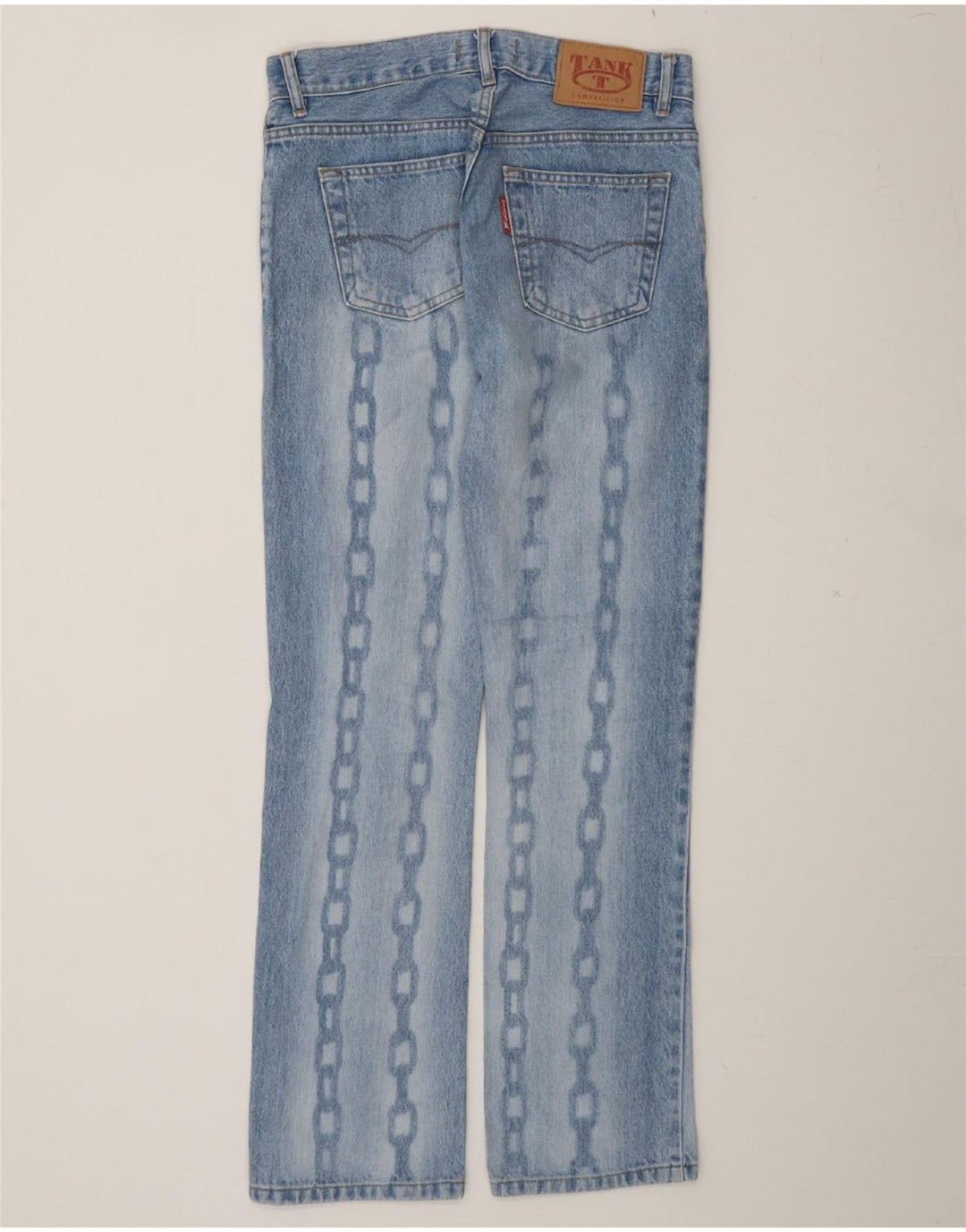 VINTAGE Womens Graphic Straight Jeans W29 L30 Blue Vintage Vintage and Second-Hand Vintage from Messina Hembry 