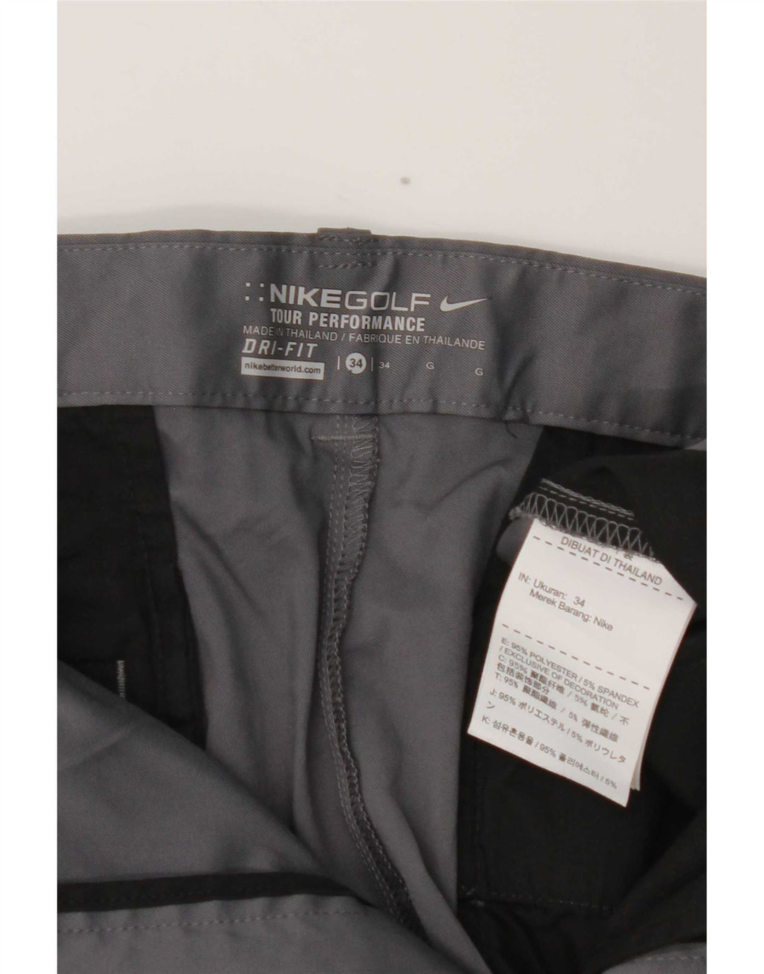 Мужские шорты чинос Nike Dri Fit W34, большие серые, полиэстер