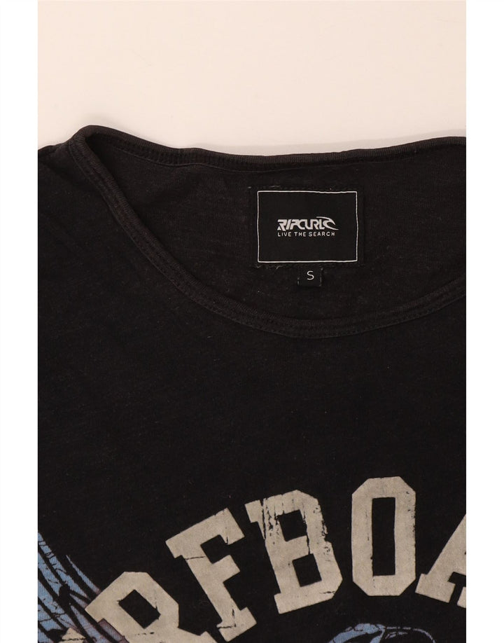 Мужская футболка с рисунком RIP CURL, маленькая, черная