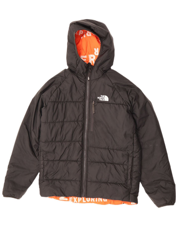 Двусторонняя стеганая куртка с капюшоном для мальчиков The North Face, 14–15 лет, размер XL, черная