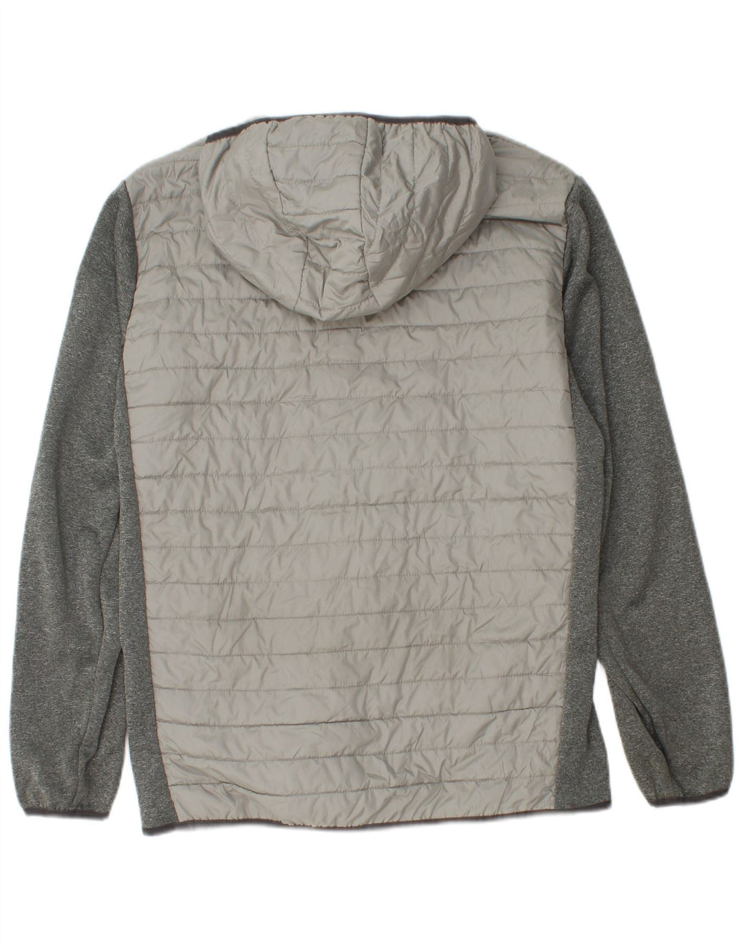 Мужская стеганая куртка с капюшоном Jack & Jones UK 38, средний серый цвет с цветными блоками