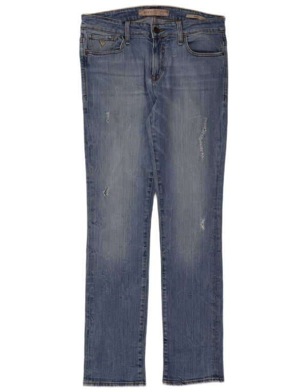 Мужские потертые джинсы скинни Guess W33 L33, синий хлопок