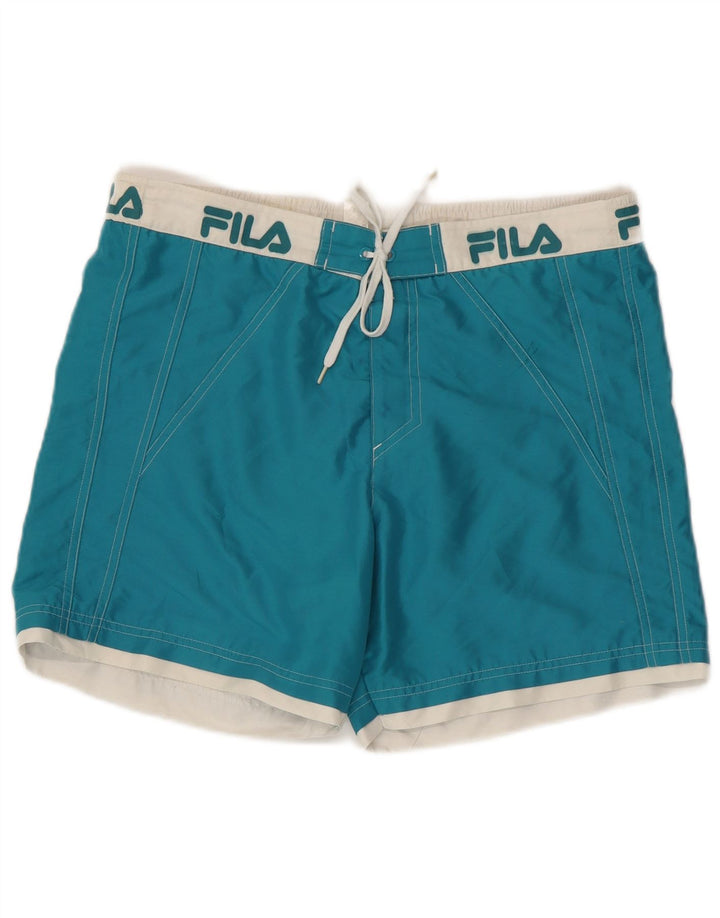 Мужские шорты для плавания Fila с рисунком, средний синий, полиэстер с цветными блоками
