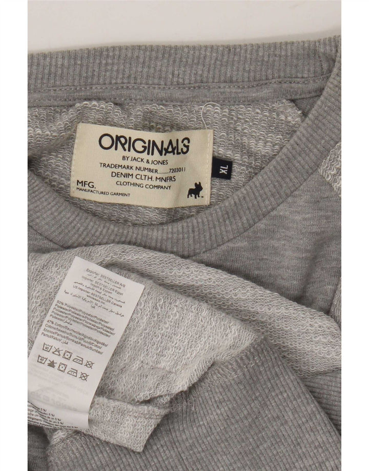 Мужской свитшот Jack & Jones XL, серый полиэстер с крапинками