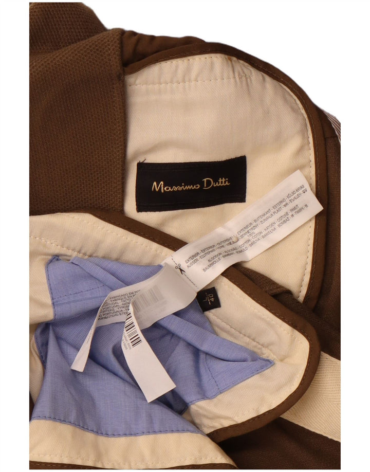 Мужской пиджак MASSIMO DUTTI на 3 пуговицах UK 40, большой коричневый хлопок