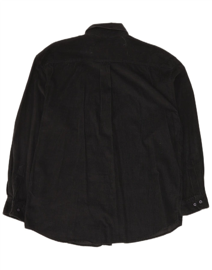 STONE HARBOR Мужская вельветовая рубашка из хлопка среднего размера, черная