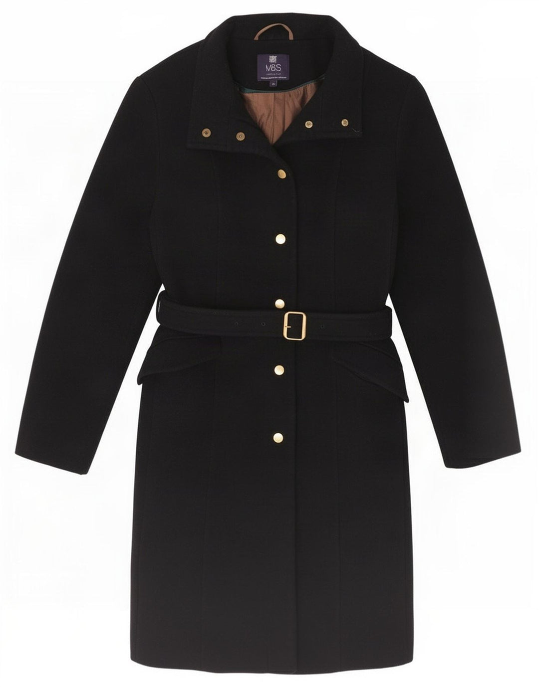 Женское пальто Marks & Spencer UK 14, средний черный, шерстяное