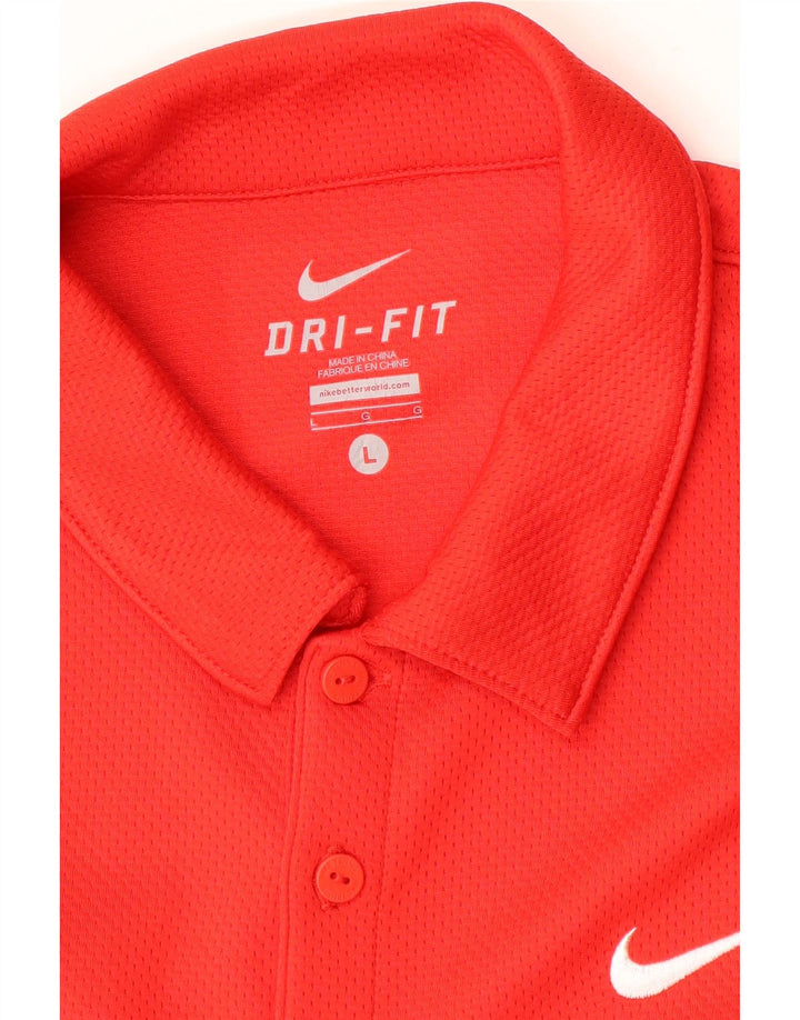Мужская рубашка-поло Nike Dri Fit, большая красная