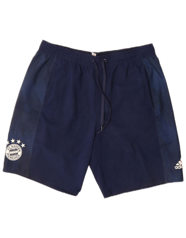 Мужские спортивные шорты Adidas FC Bayern Munchen, большие темно-синие, с цветными блоками