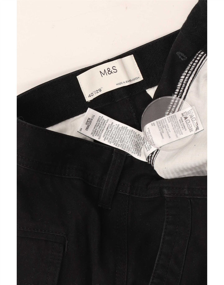 Мужские узкие брюки-карго Marks & Spencer W40 L29, черные, хлопковые