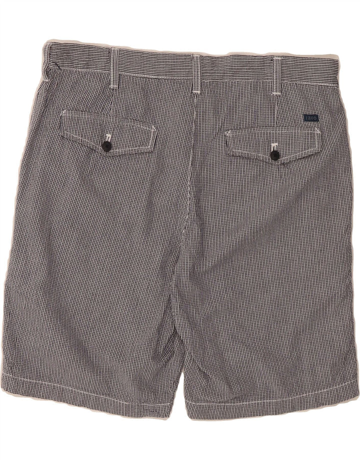IZOD Mens Chino Shorts W36 Large Black Gingham Cotton Vintage Izod and Second-Hand Izod from Messina Hembry 