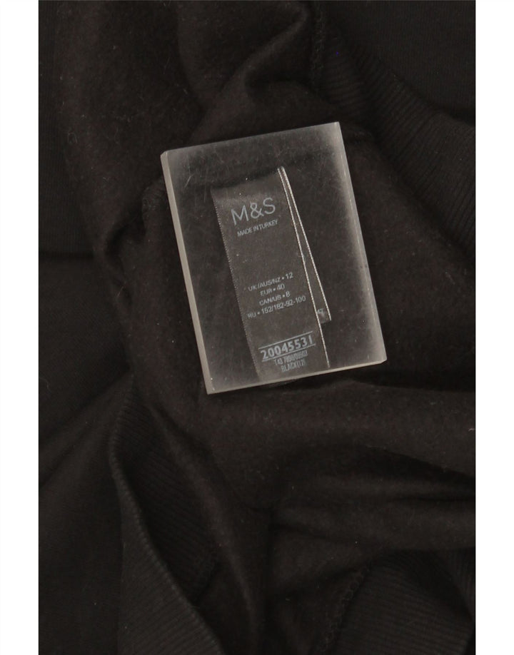 Женский свитер Marks & Spencer UK 12, средний черный хлопковый джемпер