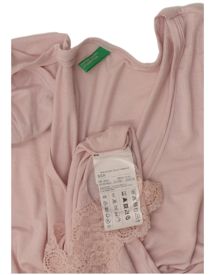 Женское платье свободного кроя Benetton UK 8, маленькое розовое, вискоза
