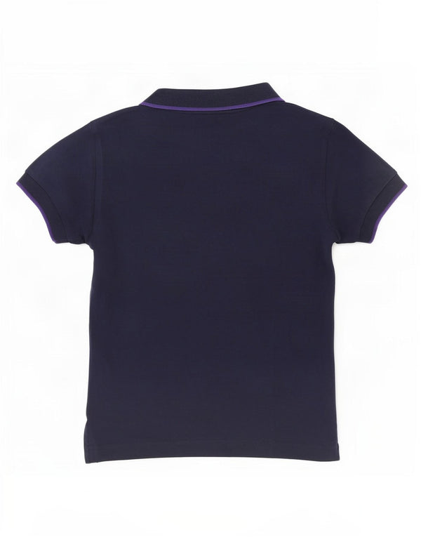 Piero Guidi Womens Polo Shirt UK 10 Small Navy Blue Cotton