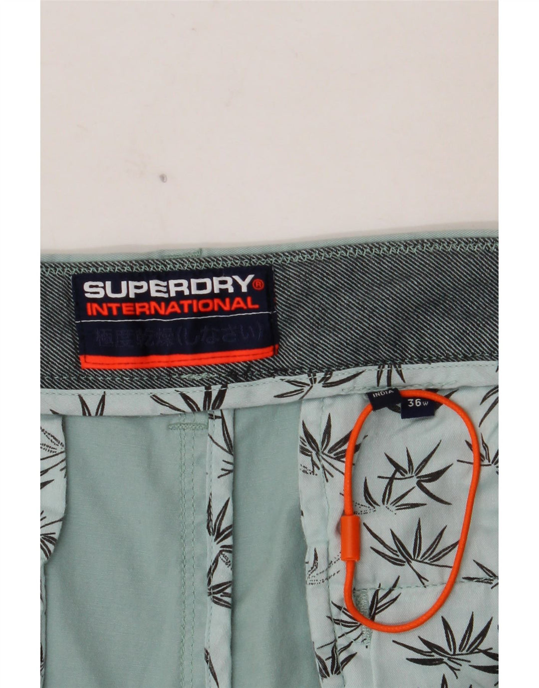 SUPERDRY Мужские шорты чинос W36, большие синие, хлопок