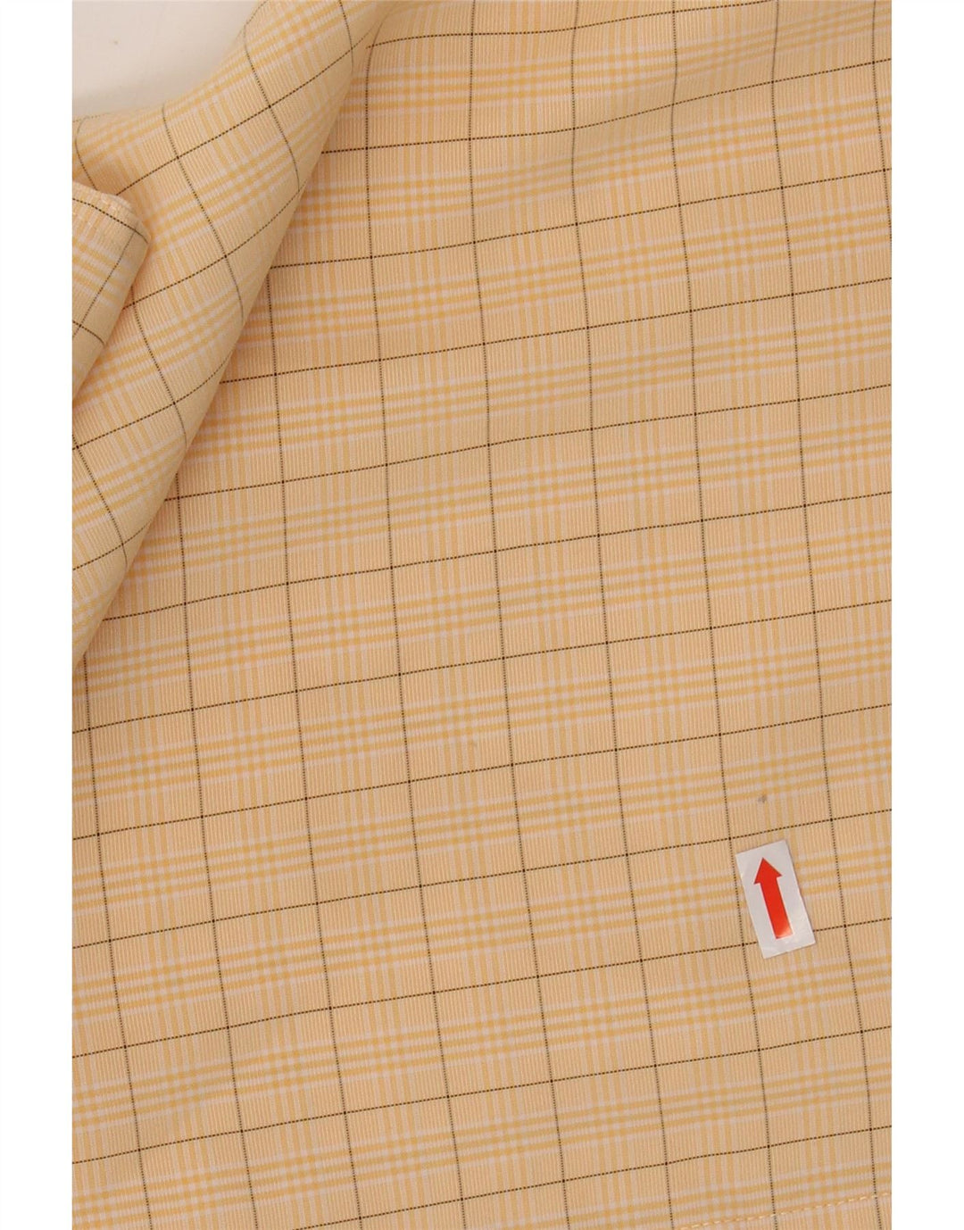 PIERRE CARDIN Мужская рубашка с коротким рукавом среднего желтого цвета в клетку из модала