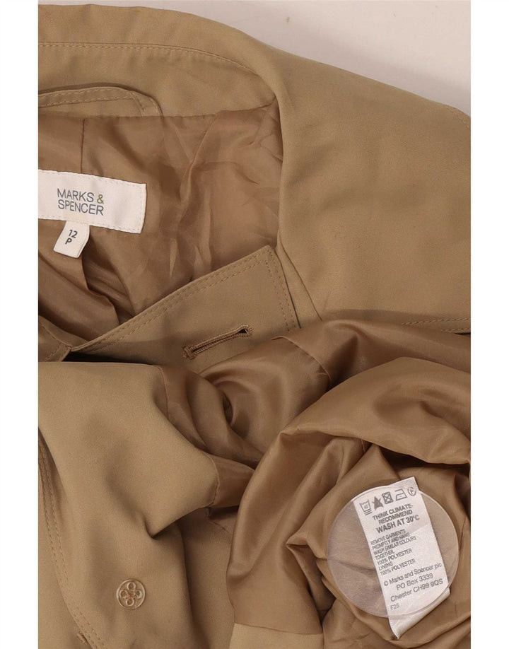 Женский тренч Marks & Spencer Petite UK 12, средний цвет хаки, полиэстер