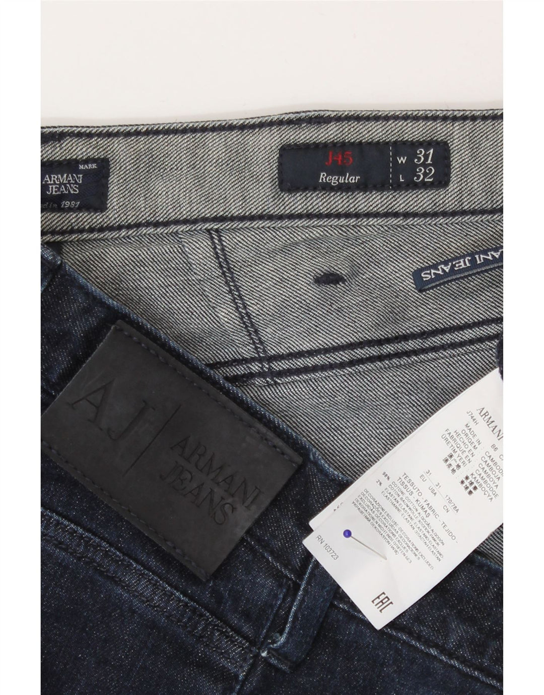 Женские прямые джинсы Armani Regular W31 L27, темно-синий, хлопок