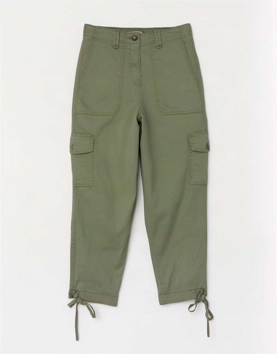 Женские укороченные брюки карго Marks & Spencer, средние W26 L23, зеленые лиоцелл