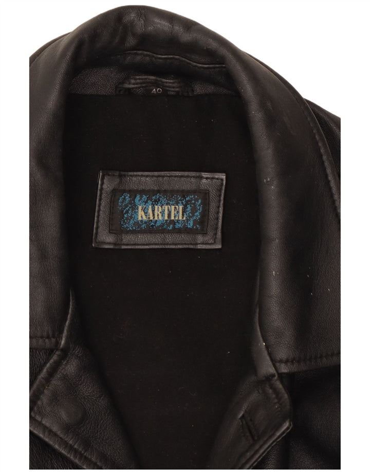 Мужская кожаная куртка Kartel UK 40, большая черная