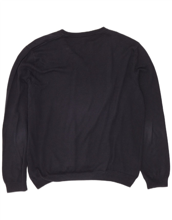 Мужской джемпер с v-образным вырезом HUGO BOSS XL, темно-синий, хлопок