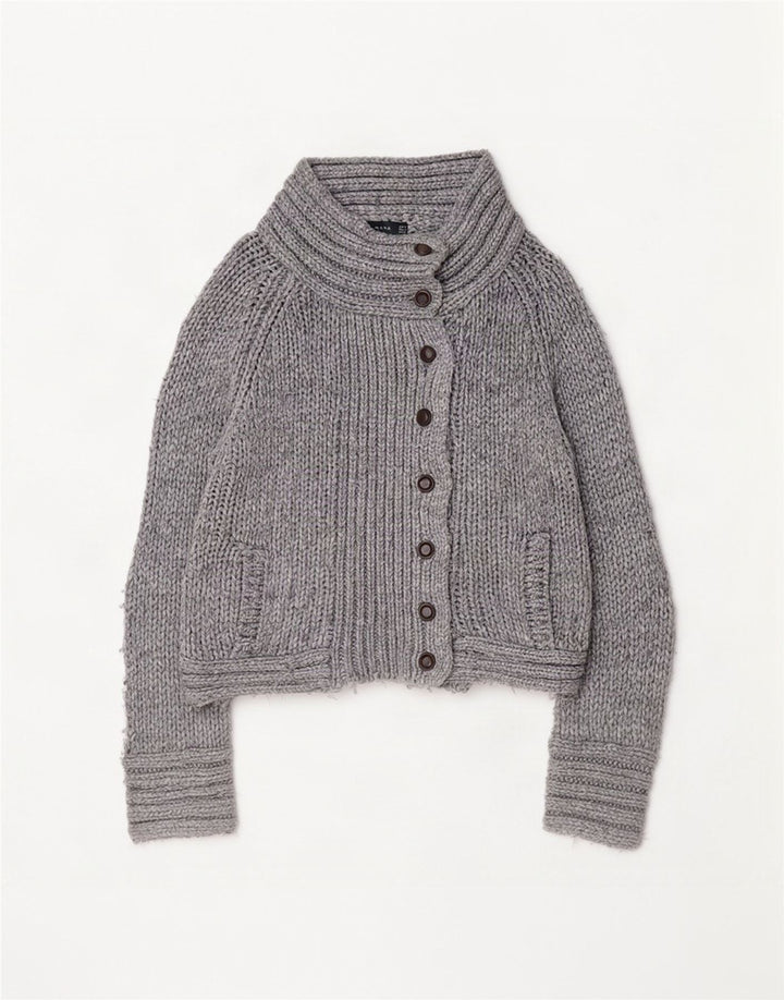 Женский кардиган Zara UK 14, средний серый акрил