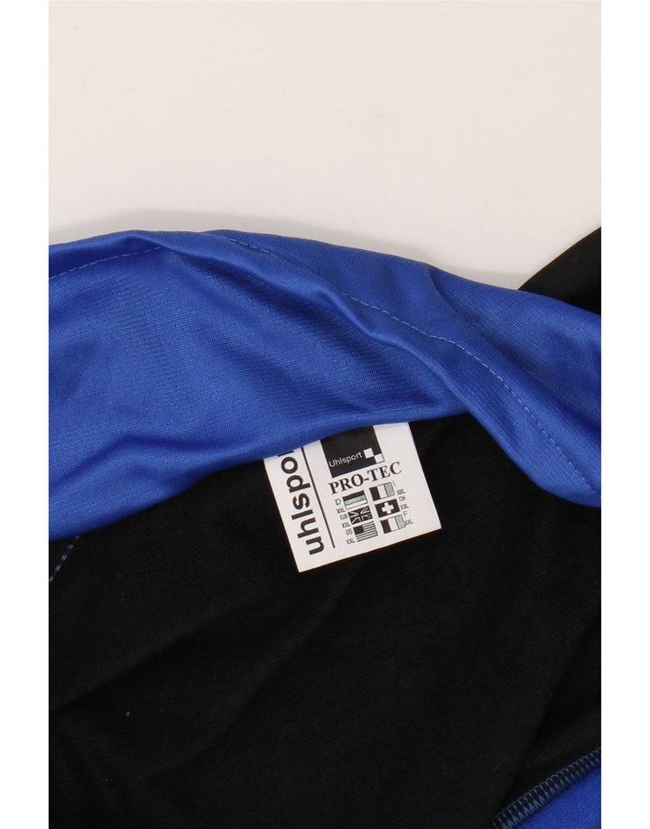 UHLSPORT Мужской спортивный костюм с графическим рисунком, верхняя куртка 2XL, синий полиэстер с цветными блоками