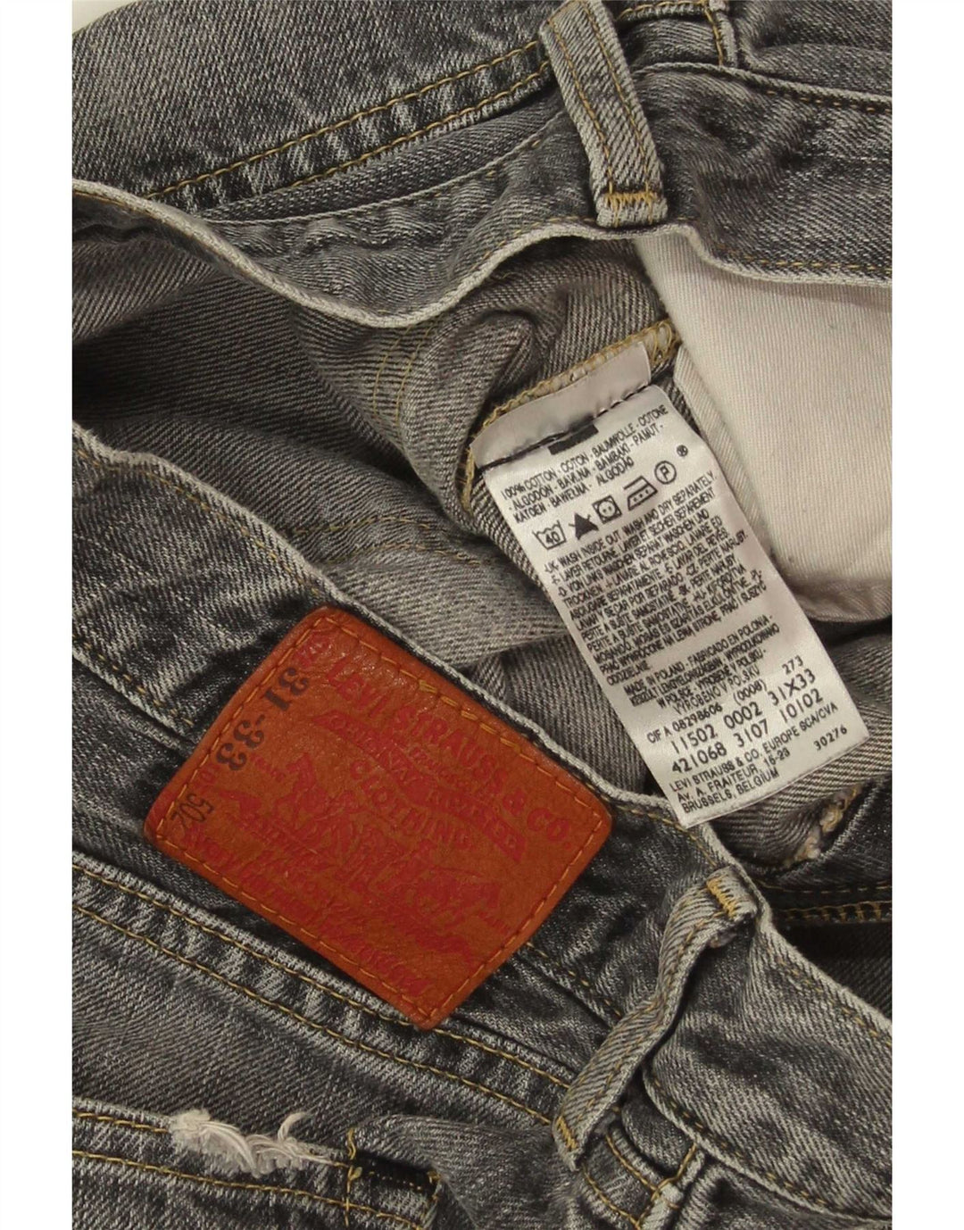 Мужские зауженные джинсы Levi's 502 W31 L30 Серые хлопковые