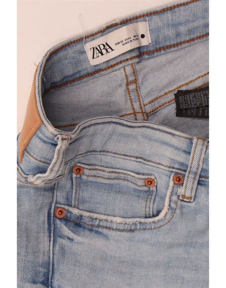 Женские узкие джинсы Zara EU 38, маленькие W28 L27, синие, хлопок