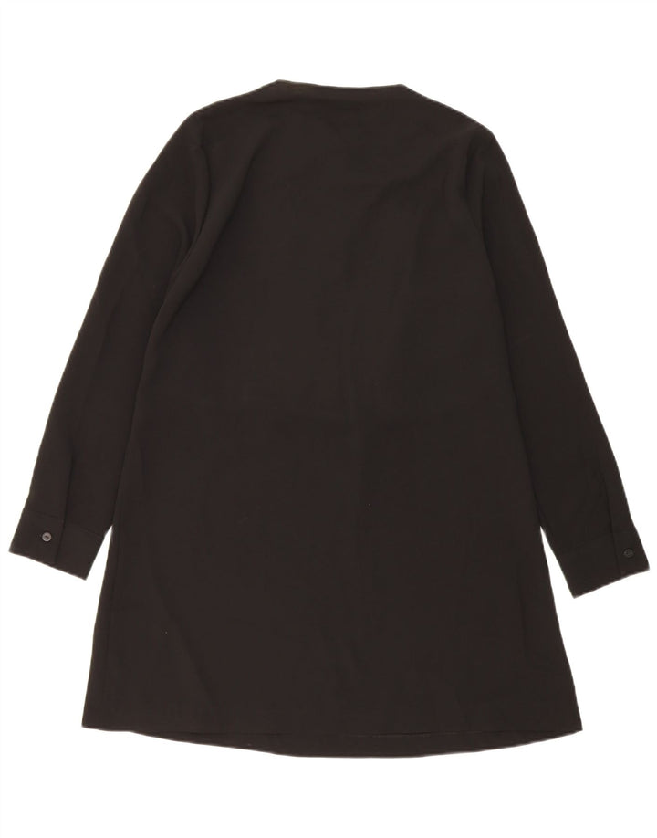 ZARA Womens Ruffle Front Shift Dress UK 14 Medium Black Colourblock