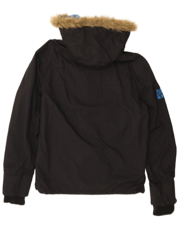 SUPERDRY Мужская ветровка с капюшоном, куртка UK 40, большая черная