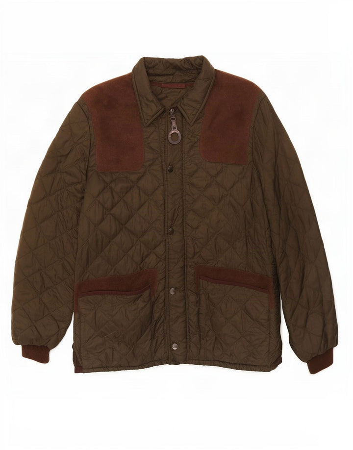 Мужская стеганая куртка Barbour, размер 42 XL, зеленая с цветными блоками