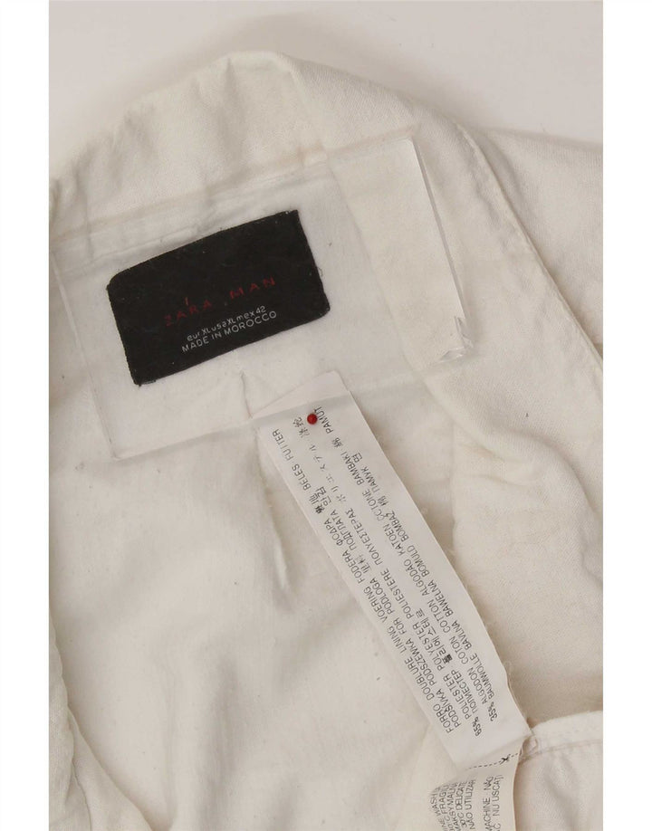 Мужская куртка Zara UK 42 XL, белый полиэстер