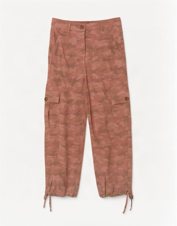 Женские укороченные брюки карго Marks & Spencer UK 6 XS W26 L23 Розовый камуфляж
